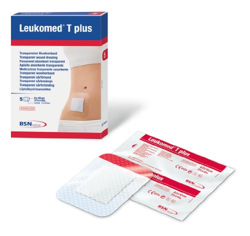 Leukomed T plus, wasserdichtes Folienpflaster.